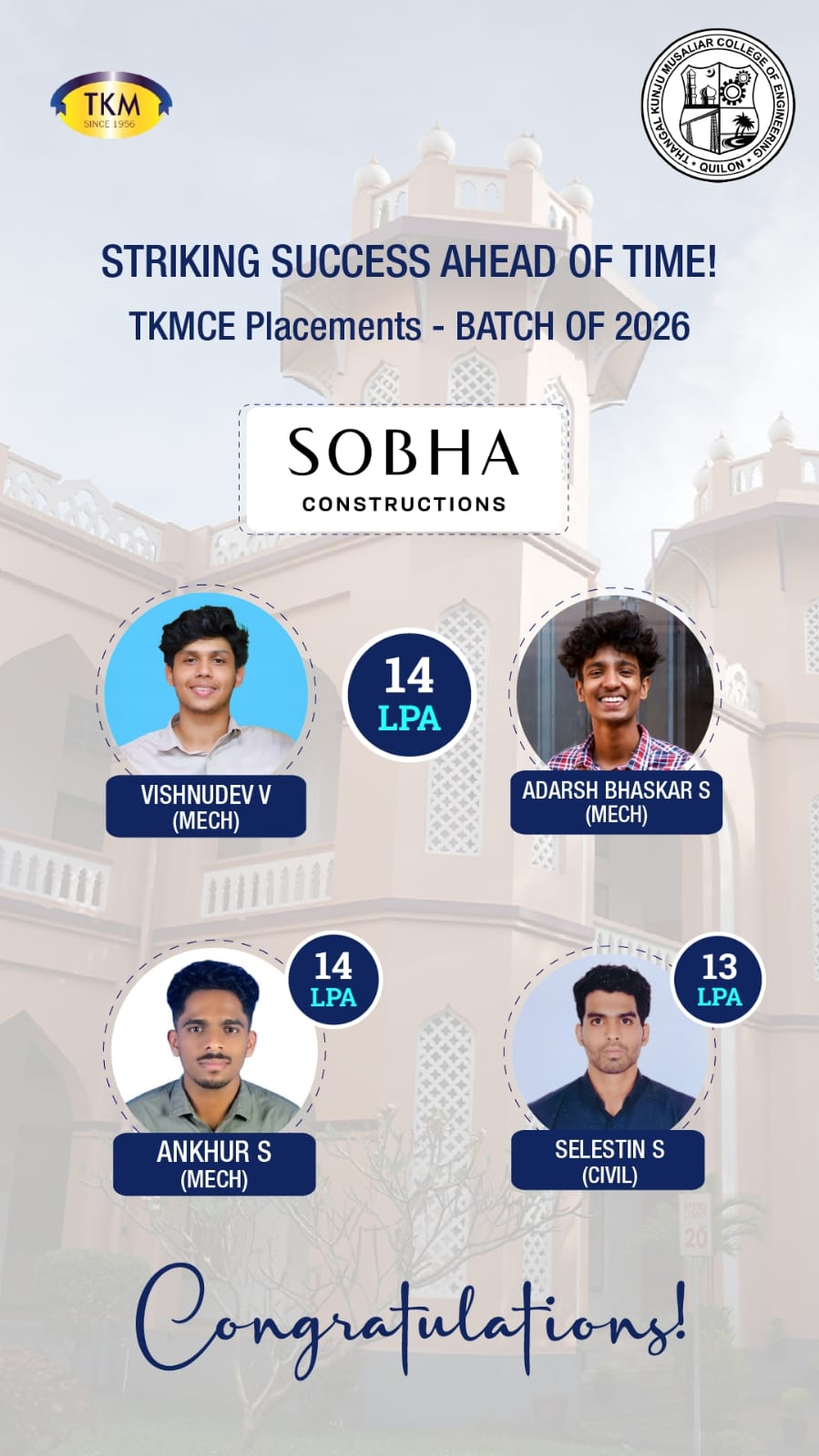 Vishnudev V, Adarsh Bhaskar S & Ankhur S